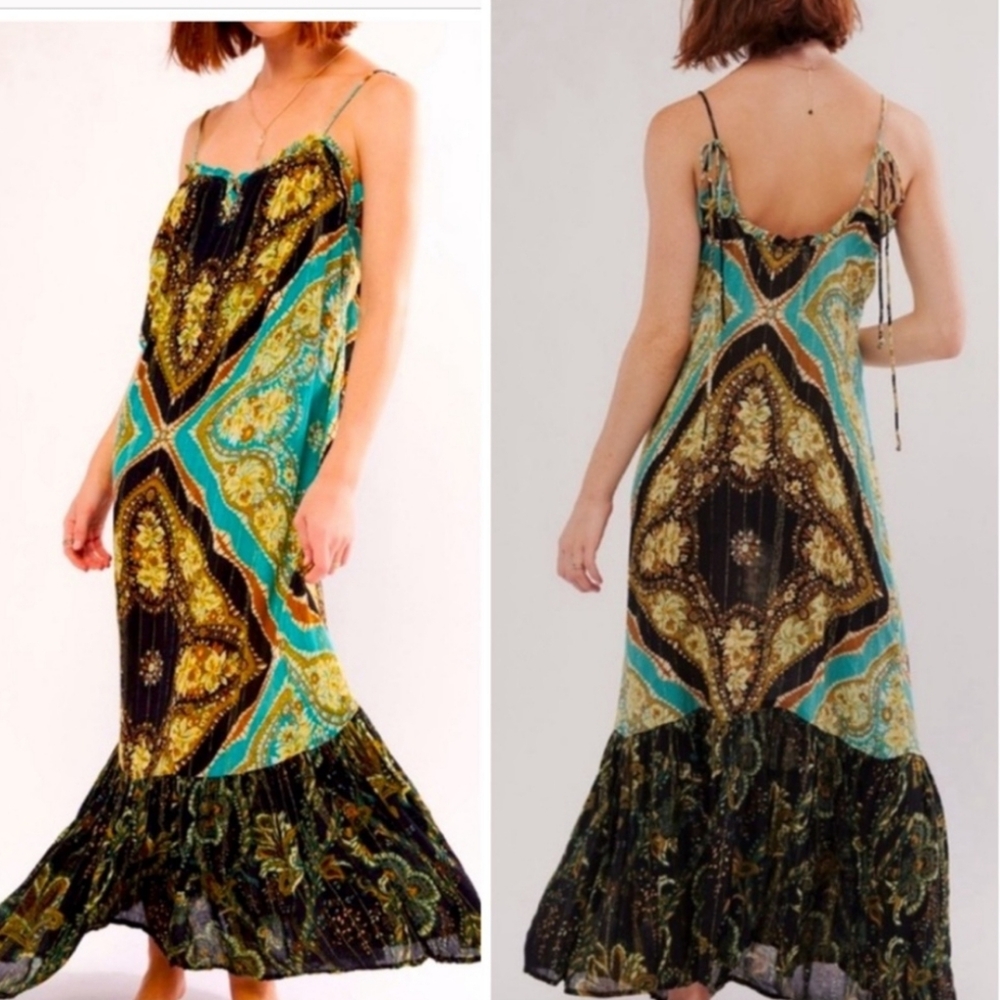 NEW Free People Mermaid Metallic Spaghetti Strap Sundress SIZES XS,S